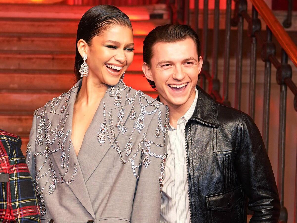 Zendaya and Tom Holland during a photocall for their new film, Spider-Man: No Way Home. Zendaya and Tom Holland during a photocall for their new film, Spider-Man: No Way Home.