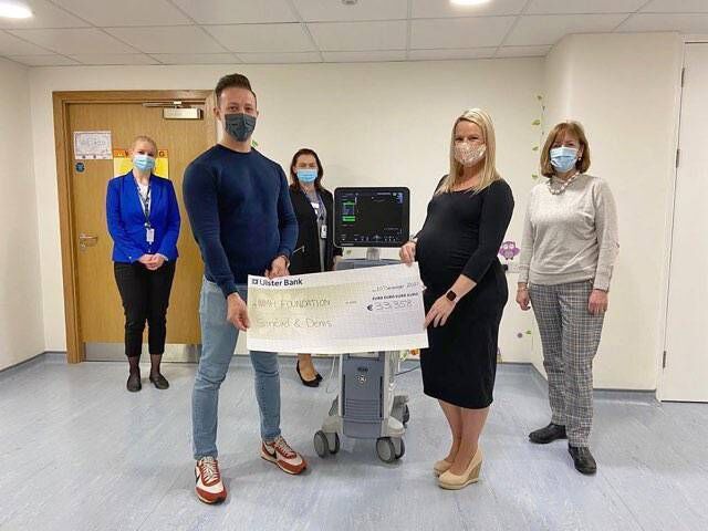 Sinéad Hingston-Green with the fundraising cheque and new scanning machine. She said: "A big thank you to Marjut Ellis, the fundraising manager for being our constant go-to and also to Mary Brosnan, director of Midwifery and Nursing and Valerie Kinsella, assistant director of Midwifery and Nursing, for taking the time to come and join us!"