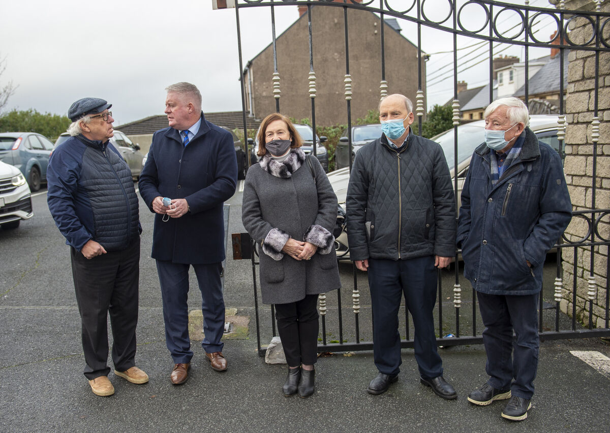  Former Cork lord mayors Paud Black, Mick Finn, Mary Sheilds, Tom O'Driscoll, and Denis Dino Gregan at the requiem Mass for former lord mayor of Cork Toddy O'Sullivan at the Church of the Immaculate Conception, The Lough, Cork. Picture: Dan Linehan