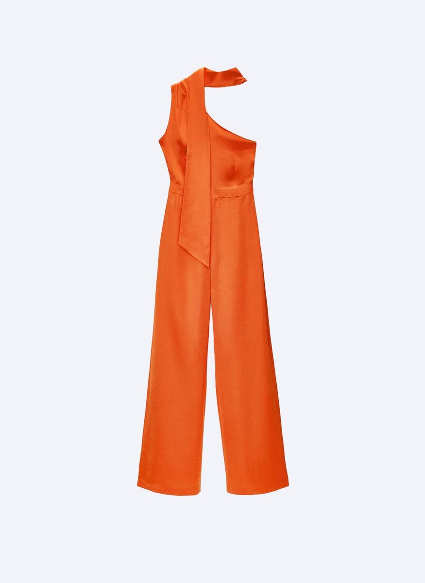 Asymmetric Satin Jumpsuit, €199, Uterque