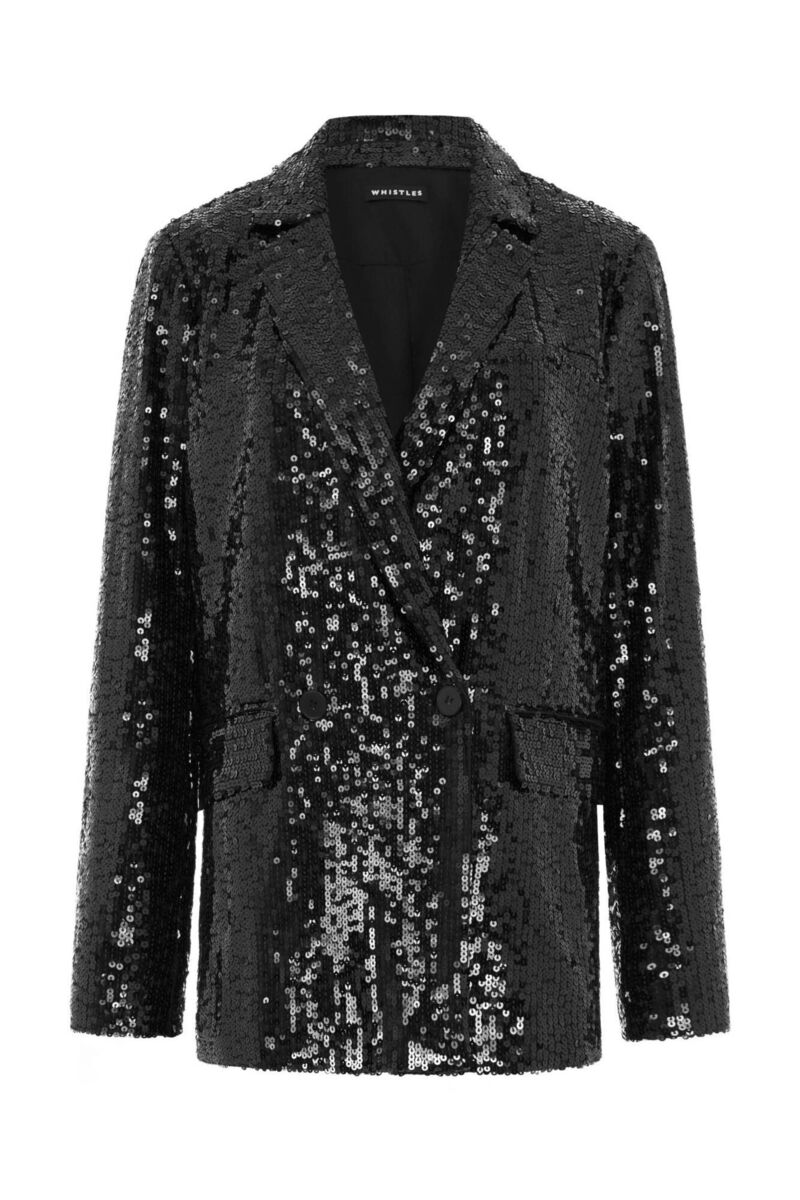 Responsible sequin double-breasted blazer, Whistles, €219