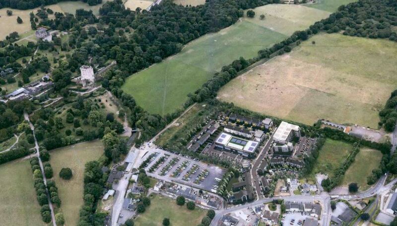 Aerial view from the planning documents showing the proposed development. In its decision, An Bórd Pleanála noted the site's location next to the Blarney ACA which includes the town centre, the castle and estate. Aerial view from the planning documents showing the proposed development. In its decision, An Bórd Pleanála noted the site's location next to the Blarney ACA which includes the town centre, the castle and estate.