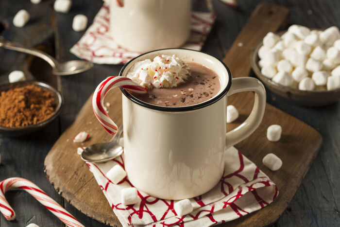 Hot chocolate candy canes