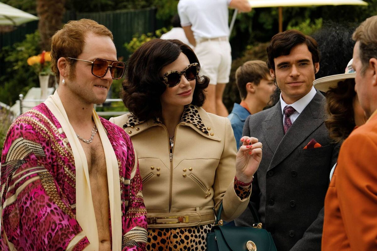 Rocketman: Taron Egerton as Elton John, Bryce Dallas Howard as Sheila and Richard Madden as John Reid