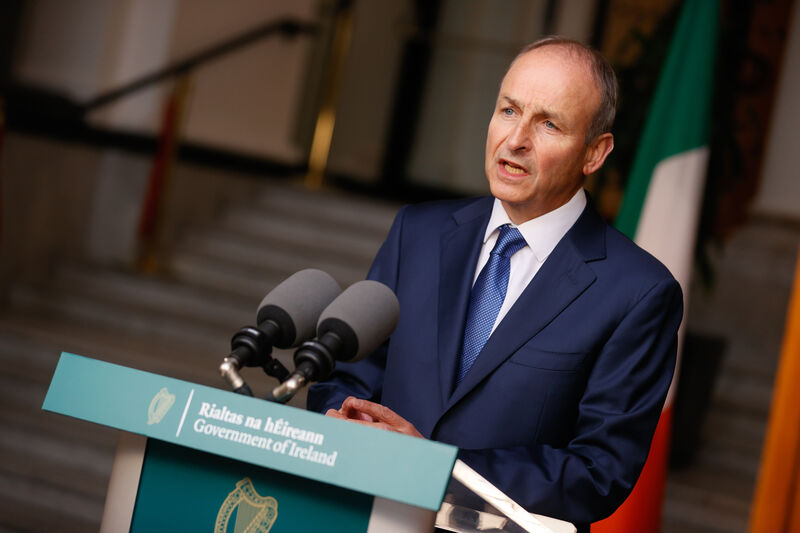 Taoiseach Micheal Martin speaking at Government Buildings. File picture