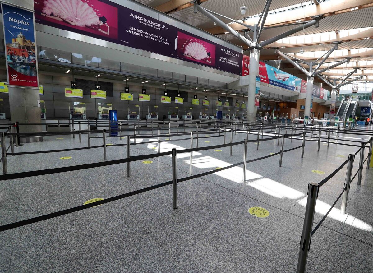 Empty check-in areas became a common scene across international airports as the pandemic took hold. Picture: Jim Coughlan Empty check-in areas became a common scene across international airports as the pandemic took hold. Picture: Jim Coughlan