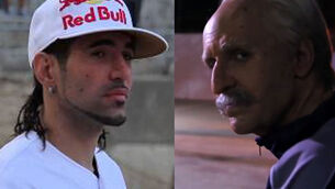 VIDEO: Professional footballer disguises himself as old man to fool kids