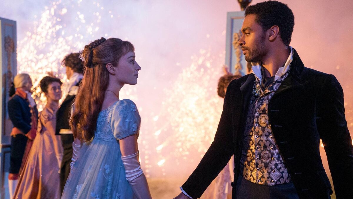 Phoebe Dynevor as Daphne Bridgerton and Reg-Jean Page as Simon Basset in a scene from 'Bridgerton'; it was one of the most searched for books on Kenny's website. Picture: Liam Daniel/Netflix 