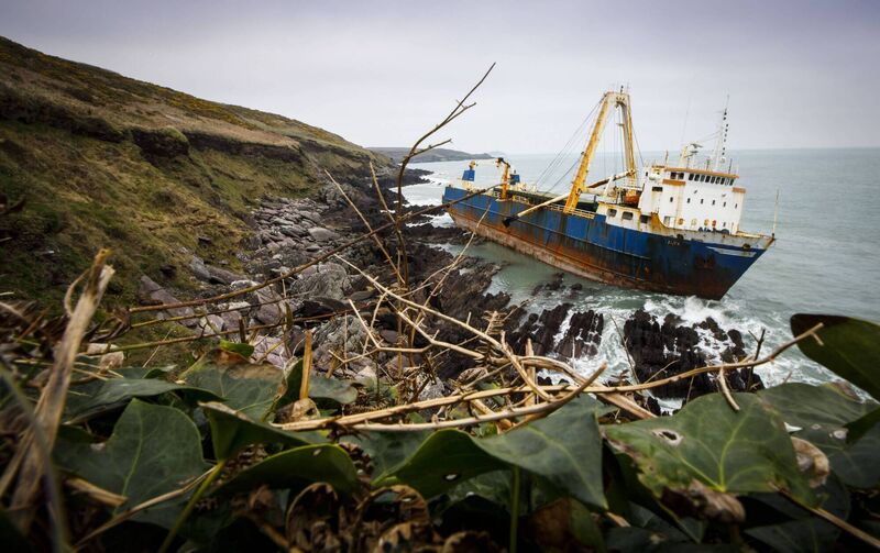 A general view of MV Alta on rocks near the village of Ballycotton, Co Cork. 