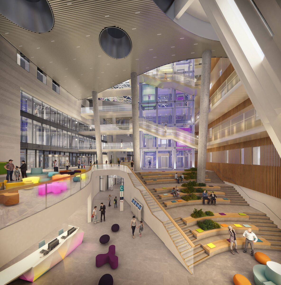An artist's impression of how the atrium of the children's hospital is expected to look. The PAC wanted to know how much the hospital was going to cost, a question that still hasn't been answered since it was asked back in February.