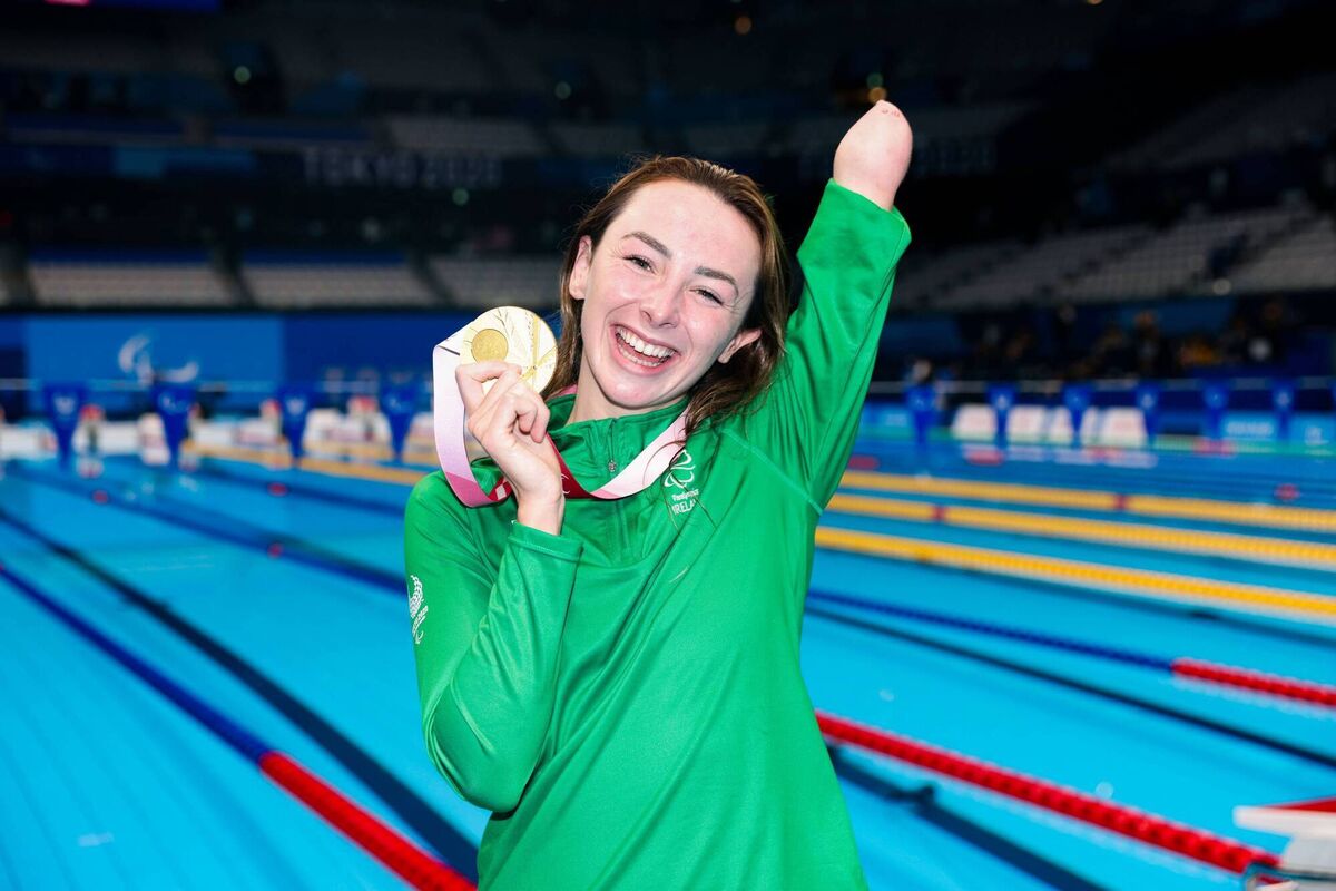 Ireland's Ellen Keane celebrates winning a gold medal in Tokyo. Picture: INPHO/Tommy Dickson