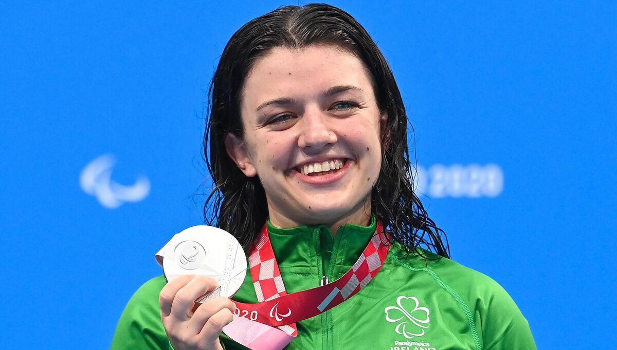 Ireland's Nicole Turner celebrates winning a silver medal in Tokyo. Picture: INPHO/Delly Carr