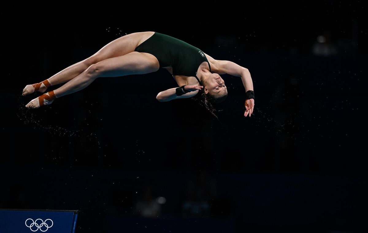 Tanya Watson of Ireland in action during the women's 10 metre platform at the Tokyo Olympic Games. Picture: Ramsey Cardy/Sportsfile