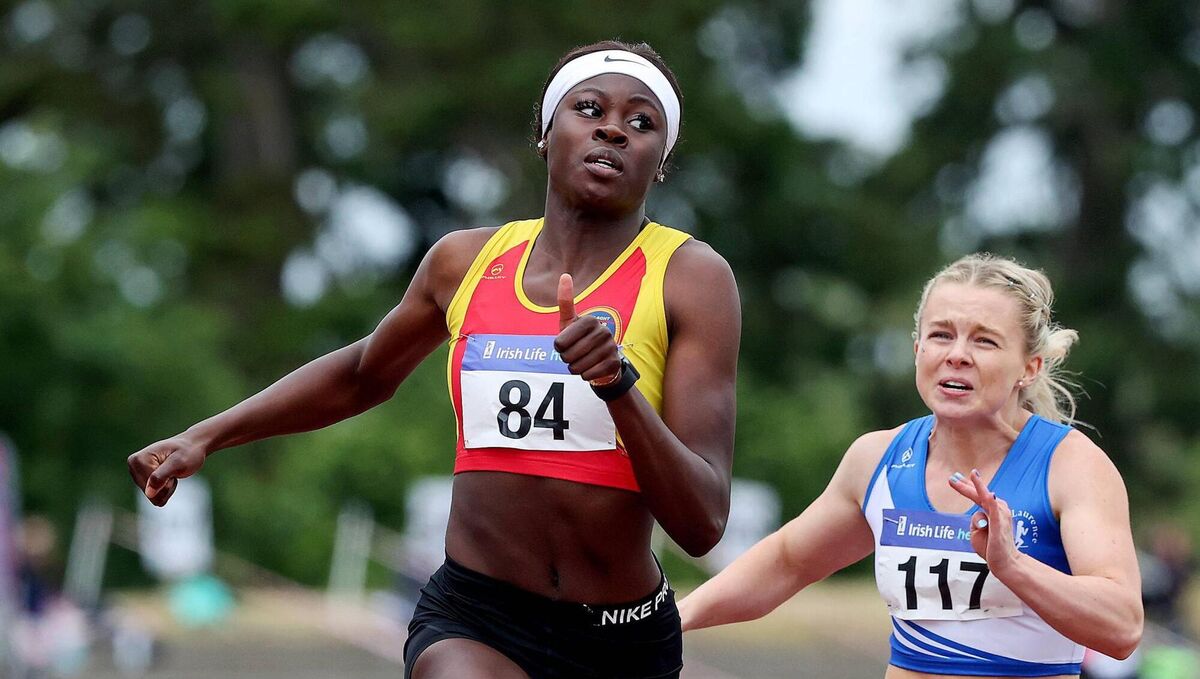 Tallaght AC's Rhasidat Adeleke during the national championships. Picture: Bryan Keane / Inpho