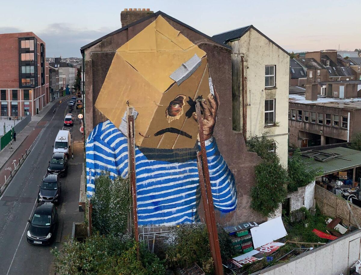 A mural by artist Asbestos, created for Ardú 2021, at South Main Street, Cork. 