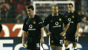 <p>Alex Ferguson was outraged by the interview and Roy Keane departed shortly after but Mikael Silvestre insists it’s nothing Keane wouldn’t have said in the dressing room. Picture: Nick Potts, PA</p>