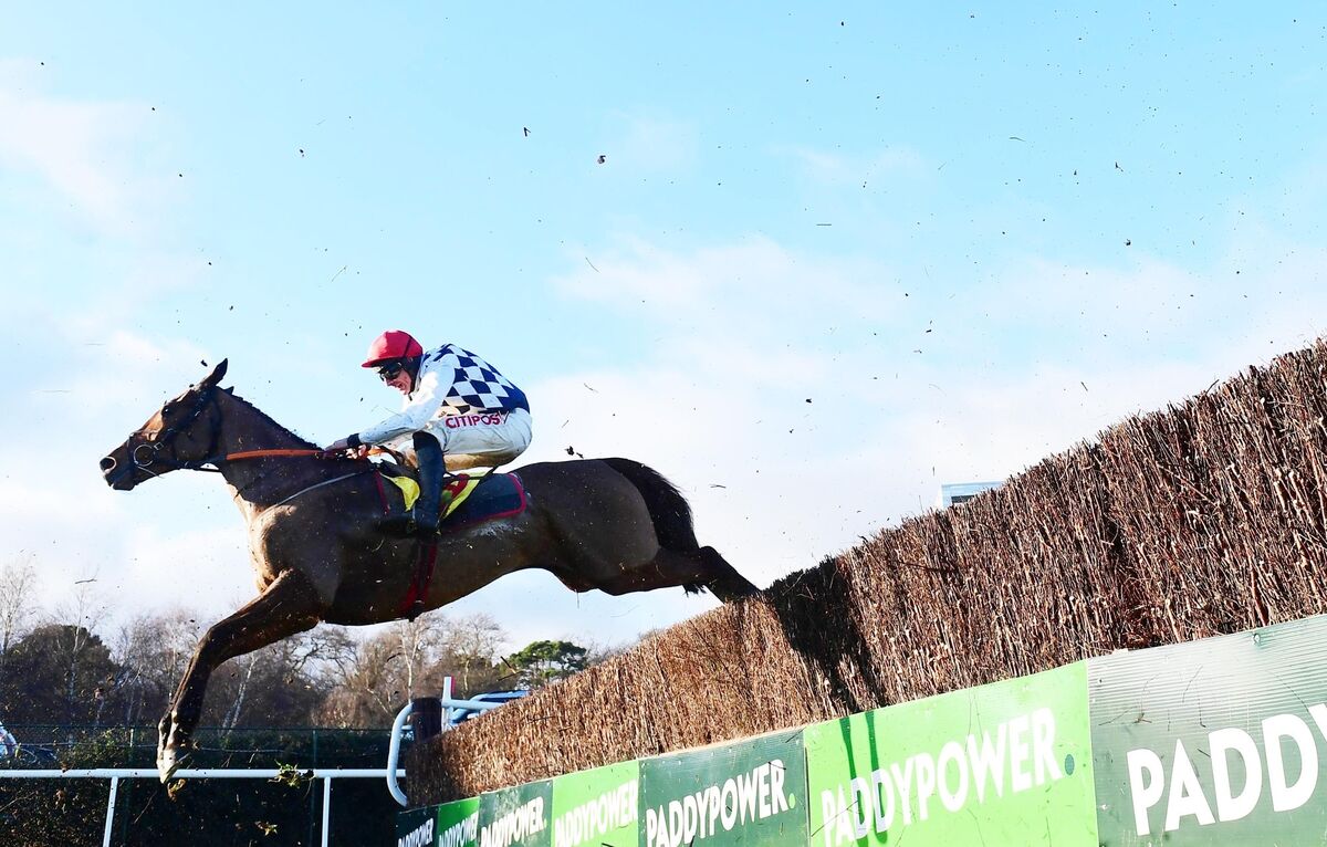 Galvin and Davy Russell jump the last to win the Savills Steeplechase (Grade 1). Picture: Healy Racing Galvin and Davy Russell jump the last to win the Savills Steeplechase (Grade 1). Picture: Healy Racing