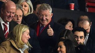 <p>Former United manager Alex Ferguson gestures in the crowd, a day short of his 80th birthday at half time in the English Premier League football match between Manchester United and Burnley at Old Trafford. Picture: Oli Scarff / AFP via Getty Images)</p>