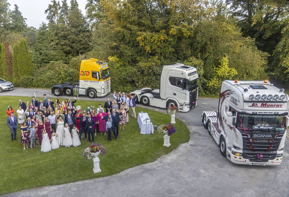 Their 'trucking family' rallied round when Ber Jordan and John Murphy got married. Picture: Henry Quinn Their 'trucking family' rallied round when Ber Jordan and John Murphy got married. Picture: Henry Quinn