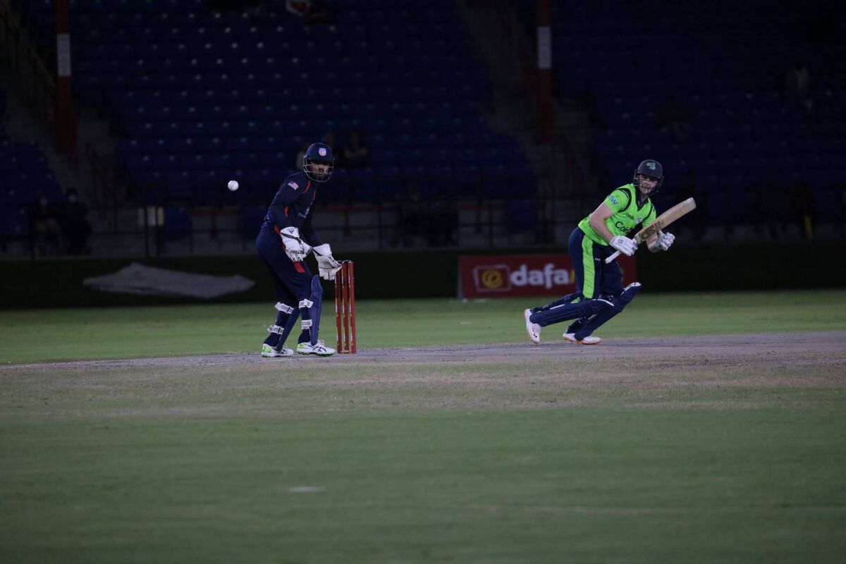Lorcan Tucker in action in a recent cricket international between Ireland and USA. Picture: USA Cricket Lorcan Tucker in action in a recent cricket international between Ireland and USA. Picture: USA Cricket