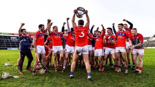 <p>MOMENTS TO SAVOUR: St Thomas’ defender Fintan Burke and his team-mates celebrate with the cup after their victory over Clarinbridge in last month’s Galway SHC final at Pearse Stadium. The anticipation of sporting moments to come will keep us enthralled throughout 2022. <span class="contextmenu emphasis CaptionCredit">	Picture: Piaras Ó Mídheach/Sportsfile</span>
            </p>