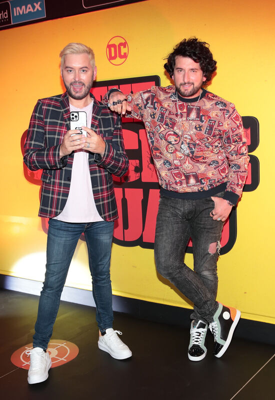  Brian Dowling and Arthur Gourounlian at the Irish Premiere screening of The Suicide Squad at Cineworld,Dublin.