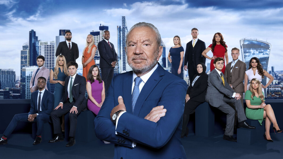 Alan Sugar with the candidates (back row left to right) Ashkay Thakrar, Stephanie Afflek, Aaron Willis, Francesca Kennedy Wallbank, Alex Short, Amy Anzel, (middle row left to right standing) Harry Mahmood, Kathryn Louise Burn, Conor Gilsenan, Harpreet Kaur, (bottom row left to right sitting) Akeem Bundu-Kamara, Nick Showering, Brittany Carter, Shama Amin, Navid Sole and Sophie Wilding. Picture: Ray Burmiston/BBC/PA Wire