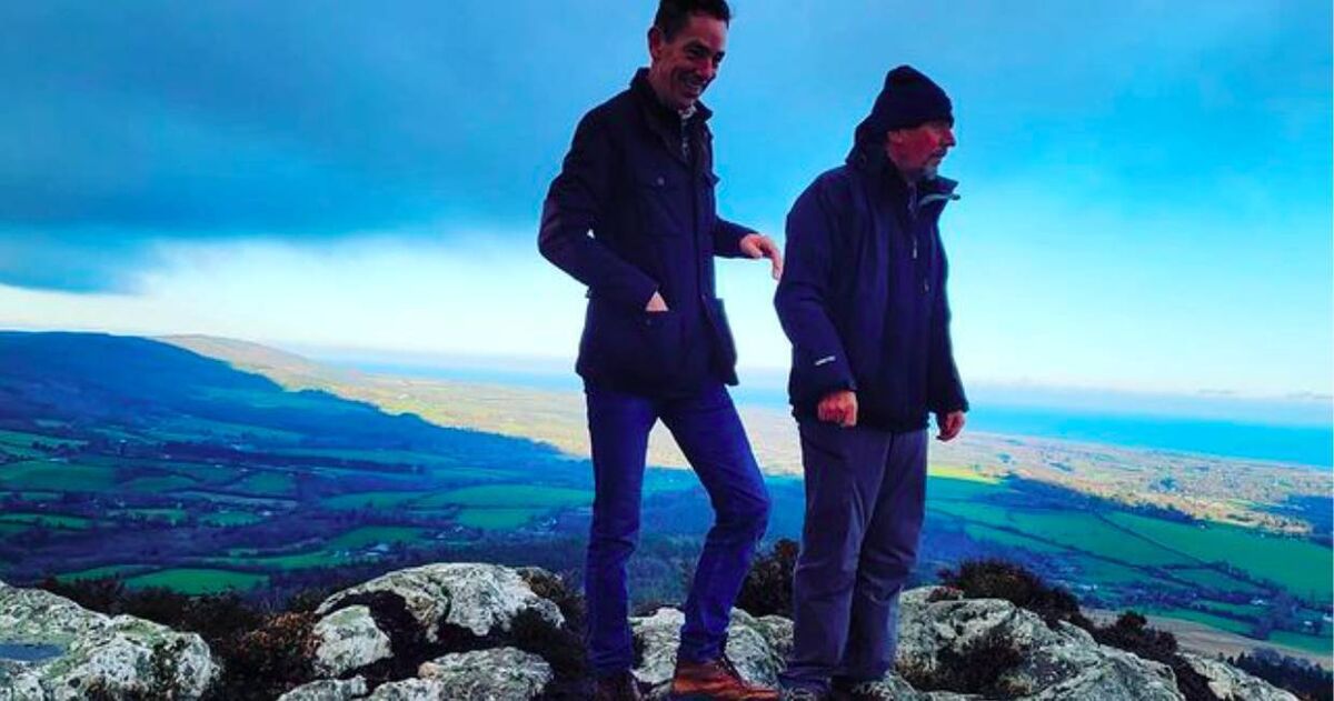Ryan Tubridy and Charlie Bird in the Wicklow hills