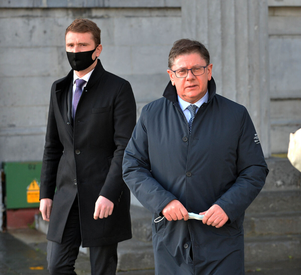 James and John Sweeney leave Galway District court. Photo: Ray Ryan