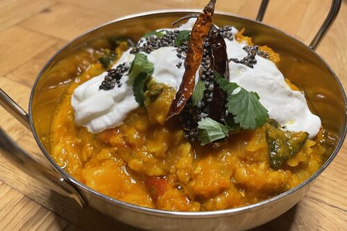 Butternut squash and spinach dahl