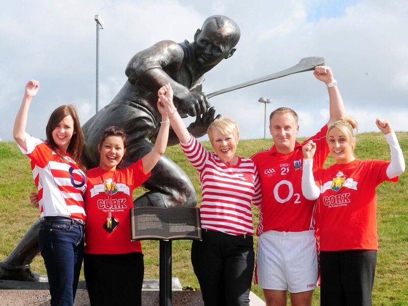 Cork fans with the statue in 2013. Picture: Denis Minihane
