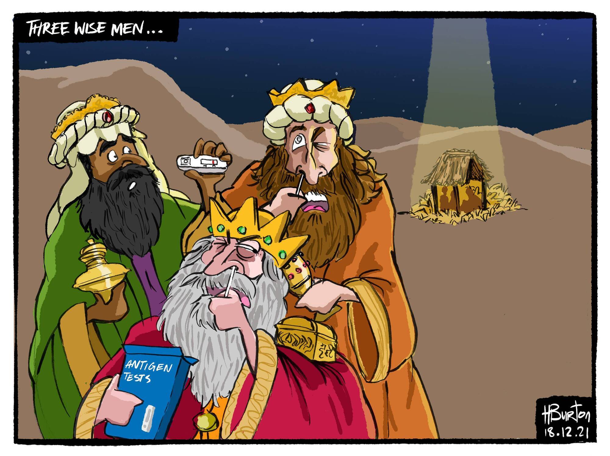 Harry Burton cartoon - Three Wise Men