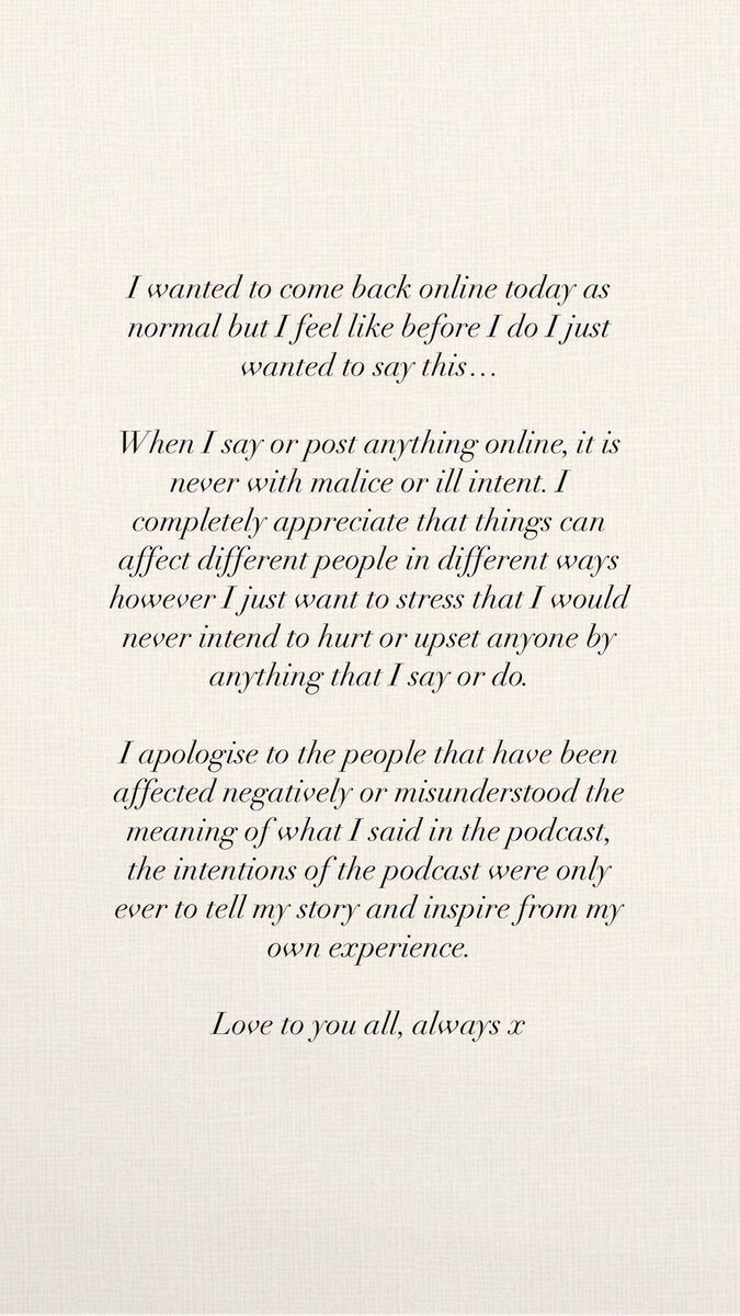 Molly-Mae addressed the controversy on her Instagram