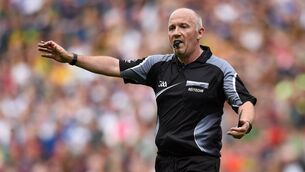 <p>8 August 2015; Referee Marty Duffy. GAA Football All-Ireland Senior Championship Quarter-Final, Monaghan v Tyrone. Croke Park, Dublin. Picture credit: Stephen McCarthy / SPORTSFILE</p>