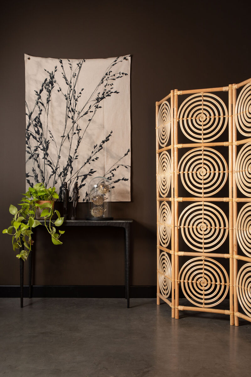 Soften a corner or shield a meditative reading spot. This airy folding screen made of PU rattan has a classic organic shape and playful open pattern, €239, woodesign.ie. Soften a corner or shield a meditative reading spot. This airy folding screen made of PU rattan has a classic organic shape and playful open pattern, €239, woodesign.ie.