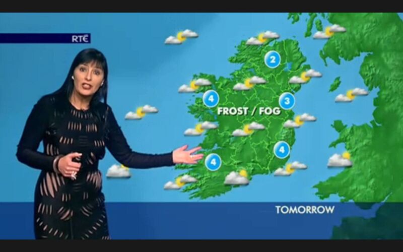 Meteorologist Jean Byrne delivering the weather Meteorologist Jean Byrne delivering the weather