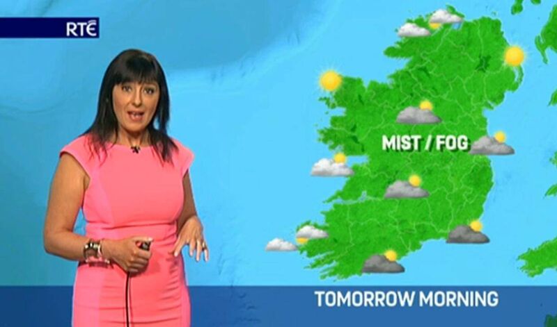 Jean Byrne's hot pink number Jean Byrne's hot pink number
