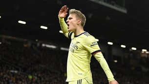 <p>COVID case: Arsenal's Norwegian midfielder Martin Odegaard</p>