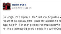 This Galway pub ended up selling 50c pints during last night's match