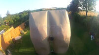 Inventor builds gigantic, sonic-powered bottom to fart at France