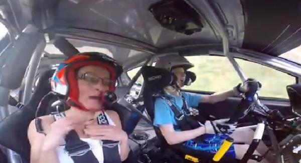 Finnish kid (13) takes mom on high-speed rally car ride