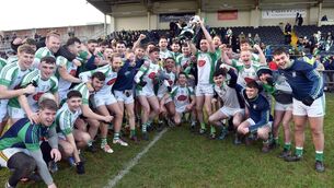 <p>Na Gaeil celebrate their AIB Munster Club IFC final win over Corofin  of Clare in Mallow</p>
