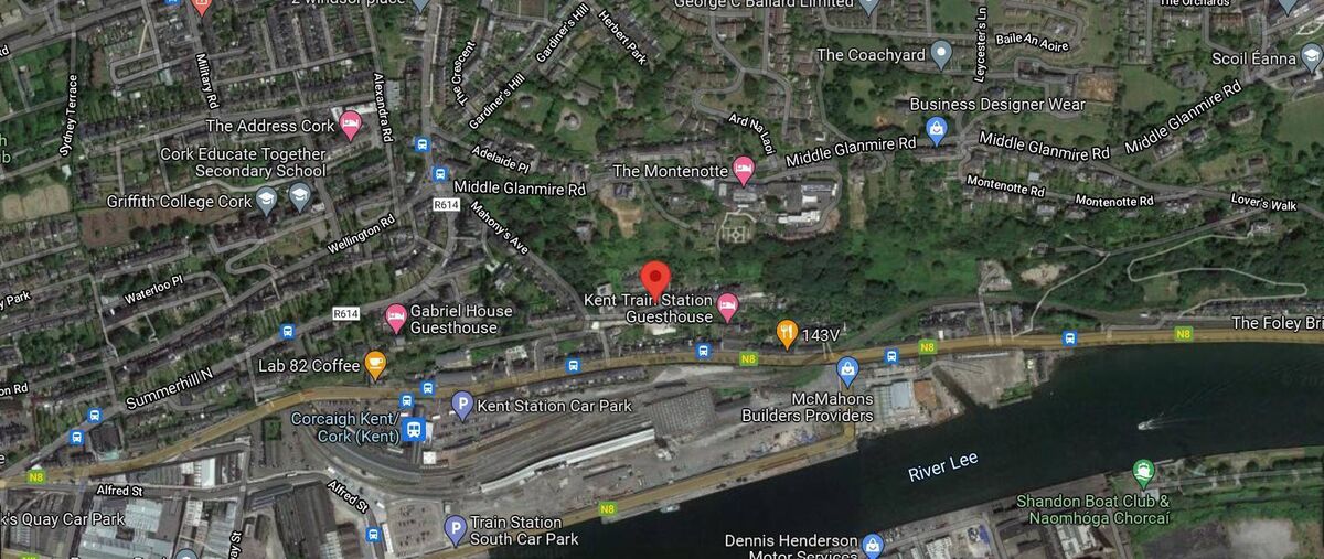 Grattan Hill overlooks the River Lee, Marina and rail station. Grattan Hill overlooks the River Lee, Marina and rail station.