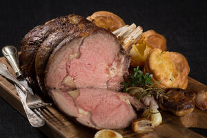 Roast rib of beef with  gravy