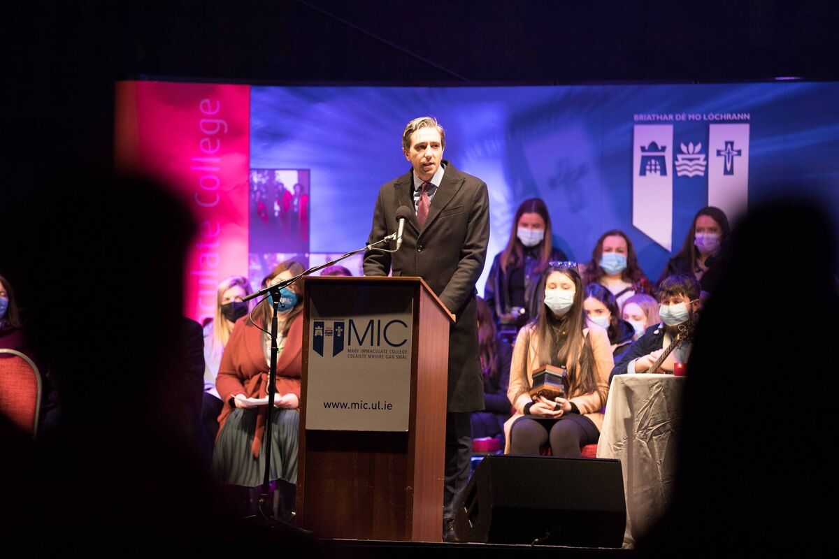 Simon Harris addresses the vigil. Picture: Eamon Ward