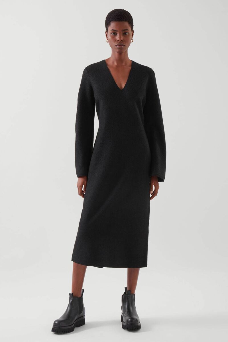 V-neck wool midi dress, COS, €89