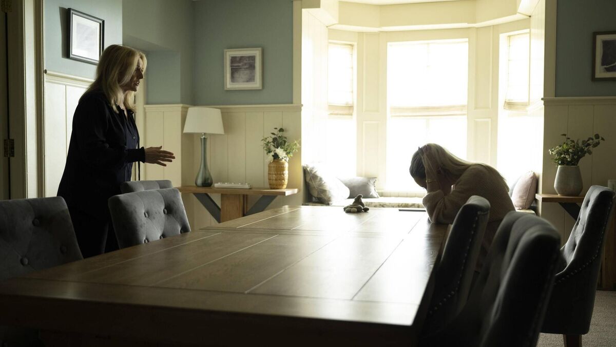 Dervla Kirwan as Val and Niamh Walsh as Jenny in episode 4 of Smother.