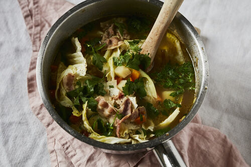 Bacon and cabbage soup