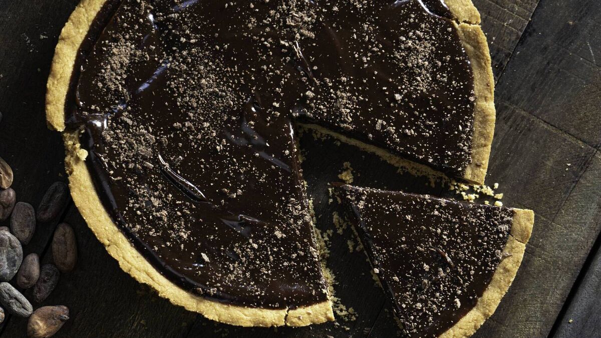 Chocolate malt tart