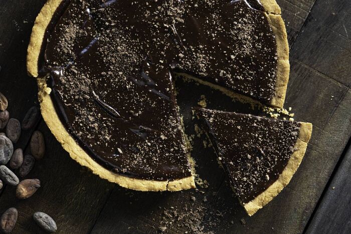 Chocolate malt tart